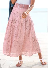 Maxirock Buffalo, Damen, Gr. 42, lila (mauve), Web, Obermaterial: 100% Baumwolle. Futter: 100% Viskose, unifarben, figurumspielend kn&ouml;chelfrei, R&ouml;cke Maxirock, aus Spitze, Eyelet, Sommerrock, modische Lochstickerei, Topseller