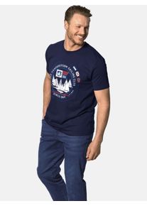 Rundhalsshirt Jan Vanderstorm "T-Shirt TERNO", Herren, Gr. XXL, blau (dunkelblau), Obermaterial: 100% Baumwolle CO., comfort fit normal, Rundhals, Shirts Rundhalsshirt