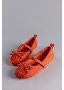 Ballerina ANISTON SHOES, Damen, Gr. 41, orange (orange, rot), Textil, Veloursleder, Schuhe Ballerina, Riemchenballerina, Schlupfschuh, Loafer, Slipper - NEUE KOLLEKTION