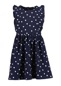 Sommerkleid Blue Seven, M&auml;dchen, Gr. 128, N-Gr, nachtblau, Jersey, Obermaterial: 100% Baumwolle, regular fit knielang, Rundhals, R&uuml;schen, Kleider Sommerkleid, mit tollen Volants und mit kleiner Knopfleiste im R&uuml;cken