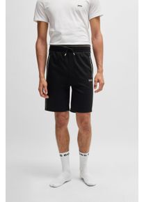 Shorts BOSS "Tracksuit Short", Herren, Gr. XL, N-Gr, schwarz (schwarz 001), Sweatware, Obermaterial: 70% Baumwolle, 30% Polyester, Hosen Shorts