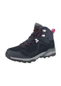 Wanderschuh Jack Wolfskin "SUNSET HIKE TEXAPORE MID W", Damen, Gr. 38, blau (night blau), Leder, Textil, Schuhe Wanderschuh, Wasserdicht, Trekkingschuh
