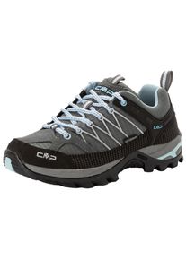 Wanderschuh CMP "RIGEL LOW WMN TREKKING SHOE WP", Damen, Gr. 42, grau (graffite, azzurro), Leder, Textil, Schuhe Wanderschuh, wasserdicht