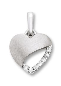 Kettenanh&auml;nger ONE ELEMENT "Zirkonia Herz Herz Anh&auml;nger aus 925 Silber", silber, Schmuckanh&auml;nger, Damen, Silber 925 (Sterlingsilber), Kettenanh&auml;nger
