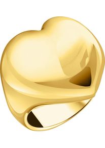 Fingerring Thomas Sabo "Bold Elegance Herzform" Gr. 54, gold (gelbgoldfarben), Fingerringe, Damen, 54, Silber 925 (recycelt), 22mm, Fingerring