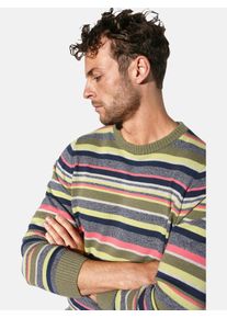 Rundhalspullover Babista "Pullover HALIN", Herren, Gr. XL, gr&uuml;n (gr&uuml;n gestreift), Obermaterial: 100% Baumwolle CO., Pullover Rundhalspullover