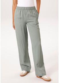 Schlupfhose Aniston CASUAL, Damen, Gr. 46, N-Gr, gr&uuml;n (schilf), Twill, Obermaterial: 64% Lyocell, 30% Viskose, 6% Polyamid, unifarben, l&auml;ssig geschnitten lang, Hosen Schlupfhose, in trendiger Twill-Qualit&auml;t - NEUE KOLLEKTION