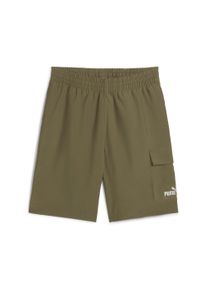 Shorts Puma "ESS NO. 1 LOGO WOVEN CARGO SHORTS 9", Herren, Gr. L, N-Gr, gr&uuml;n (loden gr&uuml;n), Obermaterial: 100% Polyester, unifarben, regular fit kniefrei, Hosen Shorts, mit Eingrifftaschen, elastischer Bund mit innenliegendem Kordelzug