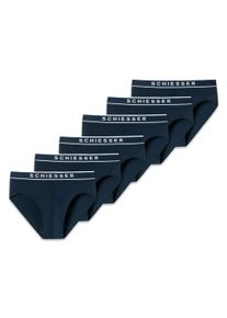 Slip Schiesser "Slip 6PACK Rio-Slip "95/5" 6er Pack", Herren, Gr. XL, blau, Obermaterial: 95% Baumwolle CO. 5% Elasthan EL., Unterhosen Slip