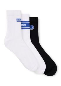 Socken HUGO UNDERWEAR "3P QS BLUE DESIGN", Damen, Gr. 40-46, bunt (open miscellaneous 960), Baumwollmischung, elastisch, Socken Socken, mit Branding UNISEX Sportsocken
