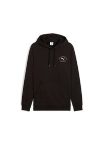 Kapuzensweatshirt Puma "CLASS GRAPHIC HOODIE FL", Herren, Gr. S, schwarz (Puma schwarz), Fleece, Obermaterial: 66% Baumwolle, 34% Polyester, bedruckt, regular fit normal, Rundhals, angesetztes B&uuml;ndchen, Sweatshirts Kapuzensweatshirt, mit Kapuze, mit K&auml;ngurutasche, mit Print-Applikationen, Regular Fit