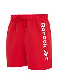 Badeshorts Reebok "Yestin", Herren, Gr. L (6), N-Gr, vector rot, Microfaser, Obermaterial: 100% Polyester, bedruckt, unifarben, Badehosen Badeshorts, mit Kordelzug und elastischem Bund, mit Logo, basic