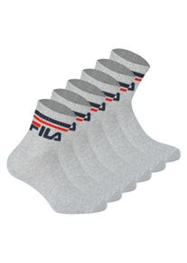 Kurzsocken Fila "Socken 6er Pack", Damen, Gr. 43-46, grau, Obermaterial: 80% Baumwolle CO. 18% Polyester PES. 2% Elasthan EL., Socken Kurzsocken