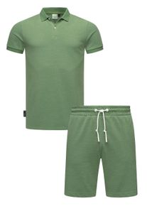 Hausanzug Ragwear "Poloshirt Set Porpi", Herren, Gr. XL, gr&uuml;n (dusty gr&uuml;n), Obermaterial: 50% Baumwolle CO. 50% Polyester PES., Homewear-Sets Hausanzug