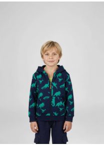 Sweatjacke Blue Seven, Jungen, Gr. 110, ultramarin, Sweatware, Obermaterial: 80% Baumwolle, 20% Polyester, bedruckt, Rundhals, Sweatjacken Sweatjacke