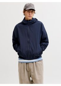 Jack & Jones Blouson JACK & JONES "JJECHARGE LIGHT JACKET HOOD NOOS", Herren, Gr. XXL, navy blazer, Web, Obermaterial: 100% Polyester, unifarben, normal, Rippb&uuml;ndchen, Jacken Blouson, mit Kapuze