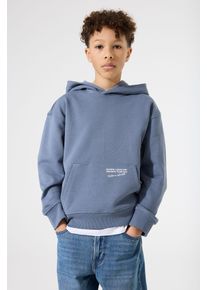 Hoodie Garcia, Jungen, Gr. 128/134, jay blau, Sweatware, Obermaterial: 100% Baumwolle, bedruckt, regular fit normal, ohne Ausschnitt, Rippb&uuml;ndchen, Sweatshirts Hoodie, mit Kapuze