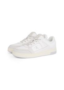 Sneaker Calvin Klein Jeans "BASKET CUP LOW LACEUP LTH MIX", Herren, Gr. 44, wei&szlig; (wei&szlig; kombiniert), Leder, Schuhe Sneaker, Basket-Sneaker, Schn&uuml;rschuh, Halbschuh, Freizeitschuh mit CK Logo