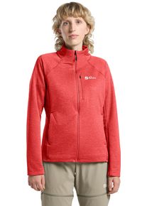 Fleecejacke Jack Wolfskin "TAIGA FZ W", Damen, Gr. XS, rot (vibrant rot), Fleece, Obermaterial: 100% Polyester, hoch geschlossener Ausschnitt, Raglan&auml;rmel, Jacken Fleecejacke, f&uuml;r warmes oder wechselhaftes Wetter, weiches Material, atmungsaktiv
