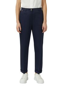 Anzughose s.Oliver BLACK LABEL, Damen, Gr. 46, N-Gr, navy, Web, Obermaterial: 97% Baumwolle, 3% Elasthan, unifarben, slim fit kn&ouml;chelfrei, Hosen Anzughose, mit Taschen