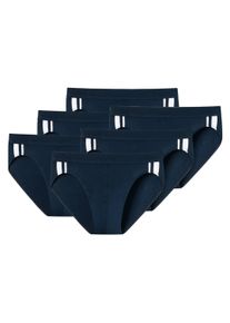 Slip Schiesser "Slip 6er Pack", Herren, Gr. XL, blau (dunkelblau), Obermaterial: 95% Baumwolle CO. 5% Elasthan EL., Unterhosen Slip