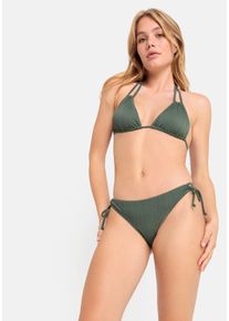 Triangel-Bikini LSCN BY LASCANA "Egitura", Damen, Gr. 46, Cup A/B, gr&uuml;n (olive), Polyamid, Strukturmuster, unifarben, Bikini-Sets Triangel-Bikini, aus Strukturware