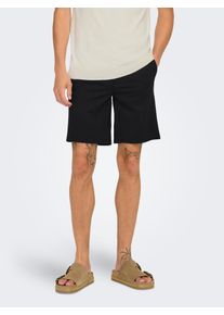 Only & Sons Chinoshorts ONLY & SONS "ONSMARK SHORTS 0209 NOOS", Herren, Gr. L, N-Gr, schwarz, Web, Obermaterial: 64% Viskose, 31% Polyester, 5% Elasthan, unifarben, normal, Hosen Chinoshorts