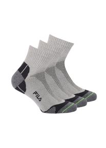 Kurzsocken Fila "Socken Fila QUARTER UNISEX SOCKS MULTISPORT 3P 3er Pack", Damen, Gr. 39-42, grau, Obermaterial: 87% Polyester PES. 10% Baumwolle CO. 3% Elasthan EL., Socken Kurzsocken