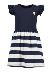 Sweatkleid Blue Seven, M&auml;dchen, Gr. 98, N-Gr, nachtblau, Jersey, Obermaterial: 95% Baumwolle, 5% Elasthan, geringelt, gestreift, unifarben, Fl&uuml;gel&auml;rmel, Kleider Sweatkleid, im maritimen Look