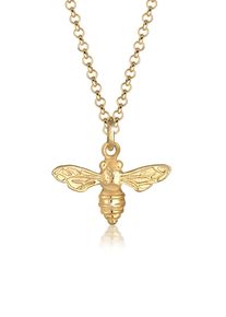 Kette mit Anh&auml;nger Elli "Halskette Anh&auml;nger Biene 925 Sterling Silber Vergoldet" Gr. 45, gold, Halsketten, Damen, ohne Stein, Silber 925 (Sterlingsilber), Kette mit Anh&auml;nger