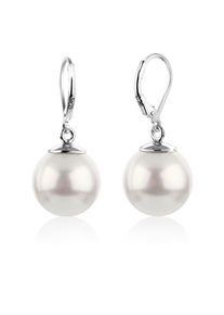 Paar Ohrh&auml;nger NENALINA "Ohrringe Ohrh&auml;nger Muschelkernperle Klassisch 925 Silber" Gr. 30, silber, Ohrringe, Damen, ohne Stein, Silber 925 (Sterlingsilber), Paar Ohrh&auml;nger