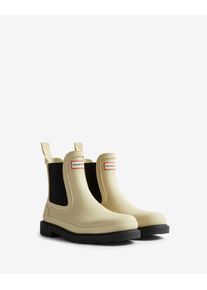 Gummistiefel Hunter "CHELSEA COMMANDO BOOT", Damen, Gr. 37, schwarz (gravel, schwarz), Synthetik, Schuhe Gummistiefel, wasserdicht