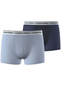 Trunk "2PK TRUNK", M&auml;dchen, Gr. 128/134, 2 Stk., blau, marine, Jersey, Obermaterial: 95% Baumwolle, 5% Elasthan, Calvin Klein Underwear, k&ouml;rpernah, Unterhosen Trunk, mit Logobund