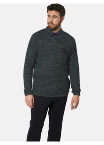 Rundhalspullover CHARLES COLBY "Pullover EARL BARNET", Herren, Gr. XL, blau (petrol), Obermaterial: 100% Baumwolle CO., unifarben, normal, Rundhals, Pullover Rundhalspullover, mit Rippstrick-Muster