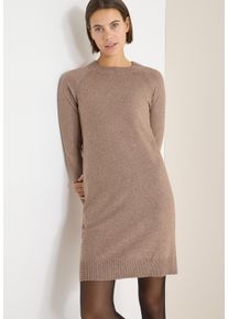Strickkleid Cecil, Damen, Gr. M (40), N-Gr, urban taupe melange, Strick, Obermaterial: 33% Polyester, 31% Polyacryl, 24% Baumwolle, 12% Nylon, unifarben, normal kniefrei, Rundhals, Raglan&auml;rmel Rippstrickb&uuml;ndchen, Kleider Strickkleid, mit Raglan&auml;rmel