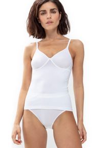 BH-Hemd Mey "Emotion", Damen, Gr. 42, N-Gr, wei&szlig;, Feinripp, Obermaterial: 50% Viskose, 46% Polyamid, 4% Elasthan, unifarben, figurbetont, BHs BH-Hemd, ohne B&uuml;gel und auftragende Seitenn&auml;hte, elastisch