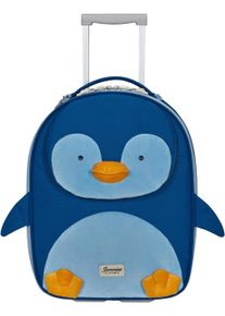 Kinderkoffer Samsonite "Happy Sammies ECO, Penguin Peter", Jungen, Gr. B/H/T: 36cm x 45cm x 23,5cm 22,5 l, blau (penguin peter), Polyester, festlich, Koffer Kinderkoffer, Kinderreisekoffer Handgep&auml;ck Reisekoffer Trolley