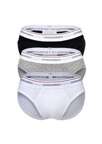 Slip Dsquared2 "Slip 3-PACK BRIEF 3er Pack", Herren, Gr. L, bunt (schwarz, wei&szlig;, grau), Obermaterial: 94% Baumwolle CO. 6% Elasthan EL., Unterhosen Slip
