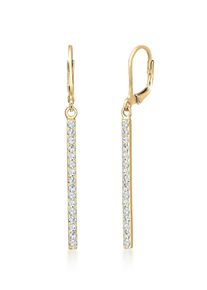 Paar Ohrh&auml;nger Elli "Ohrringe Stab lang mit 925 Silber, mit Kristallen von Swarovski" Gr. 47, gold, Ohrringe, Damen, Silber 925 (Sterlingsilber), Paar Ohrh&auml;nger
