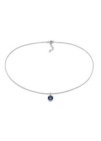Choker Elli "Halskette Solit&auml;r Kristall Venezianerkette 925 Silber" Gr. 36, blau, Halsketten, Damen, ohne Stein, Silber 925 (Sterlingsilber), Choker