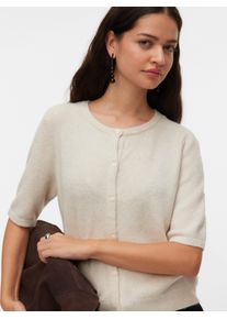 V&eacute;ro Moda Strickjacke VERO MODA "VMDOFFY 2/4 O-NECK BUTTON CARDIGAN NOOS", Herren, Gr. XS, birch detail:melange, Strick, Obermaterial: 94% Polyester, 3% Elasthan, 3% Nylon, meliert, regular fit normal, Rundhals, Strickb&uuml;ndchen, Strickjacken Strickjacke