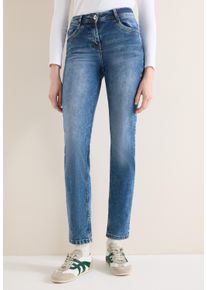 Straight-Jeans Cecil "Style Toronto", Damen, Gr. 29, L&auml;nge 30, authentic used wash, Denim/Jeans, Obermaterial: 78% Baumwolle, 20% Polyester, 2% Elasthan. Futter: 52% Polyester, 48% Baumwolle, unifarben, straight fit lang, Jeans Straight-Jeans, mit Stretch, Topseller