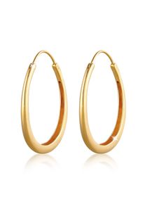 Paar Creolen Elli "Ohrringe Creolen H&auml;nger Oval Geo Basic Trend Big 925 Silber" Gr. 38, gold, Ohrringe, Damen, ohne Stein, Silber 925 (Sterlingsilber), Paar Creolen