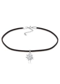 Choker Elli "Halskette Choker mit Anh&auml;nger Edelweiss 925 Sterling Silber" Gr. 32, silber, Halsketten, Damen, ohne Stein, Silber 925 (Sterlingsilber), Choker