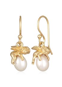 Paar Ohrh&auml;nger Elli "Ohrringe Schutzengel S&uuml;&szlig;wasserzuchtperle Silber" Gr. 26, gold, Ohrringe, Damen, ohne Stein, Silber 925 (Sterlingsilber), Paar Ohrh&auml;nger