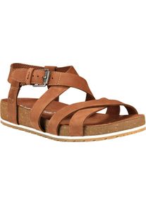 Sandale Timberland "MALIBU WAVES BACKSTRAP SANDAL", Damen, Gr. 42, rot (rotbraun), Leder, Schuhe Sandale, aus Leder
