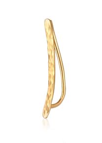 Ohrklemme Elli "Ohrringe Single Earclimber Ohrklemme Geh&auml;mmert 925 Silber" Gr. 24, gold, Ohrringe, Damen, ohne Stein, Silber 925 (Sterlingsilber), Ohrklemme