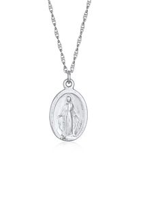 Kette mit Anh&auml;nger Elli "Halskette Marienbild Oval Vintage Style 925 Sterling Silber" Gr. 45, silber, Halsketten, Damen, ohne Stein, Silber 925 (Sterlingsilber), Kette mit Anh&auml;nger
