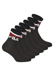 Kurzsocken Fila "Socken 6er Pack", Damen, Gr. 39-42, schwarz, Obermaterial: 80% Baumwolle CO. 18% Polyester PES. 2% Elasthan EL., Socken Kurzsocken