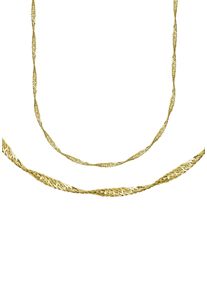 Kette ohne Anh&auml;nger Firetti "Schmuck Geschenk Silber 925 Halsschmuck Halskette Singapurkette" Gr. 38, gold (gelbgoldfarben), Halsketten, Damen, 38, Silber 925 (Sterlingsilber), B: 1,7mm, Kette ohne Anh&auml;nger, Made in Germany, B:1,7mm